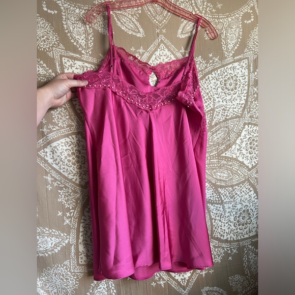 DANIELLE GUIZIO Babydoll Slip Dress in Pink w/ Pearls - Picture 5 of 9